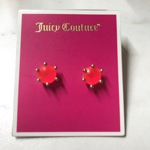 Juicy Couture pink diamond cut stud earrings